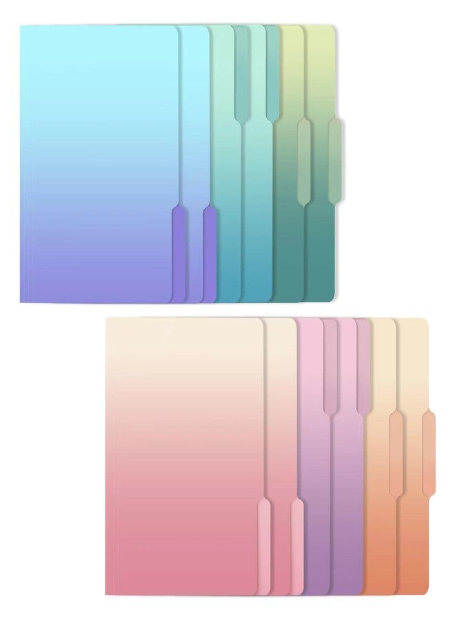 Ddaowanx Decorative File Folders Cute Colored File Folder,Letter Size File Folders for Documents,1/3-Cut Tabs,9 x 11.5 Inches,for Office,School,Home (12, Gradient) - Image 1